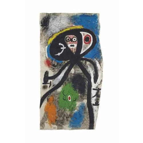 Joan Miro Kadın Ve Gece Kuşlar Sürrealizm Sanat Akımları Kanvas Efektli Tablo, Resim Kağıdı Baskısı, Reprodüksiyon ve