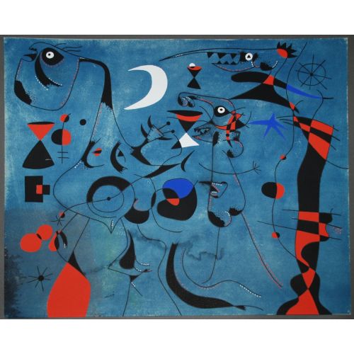 Joan Miro, Salyangozların Fosforlu İzleri İle Yönlendirilen Gece Figürü