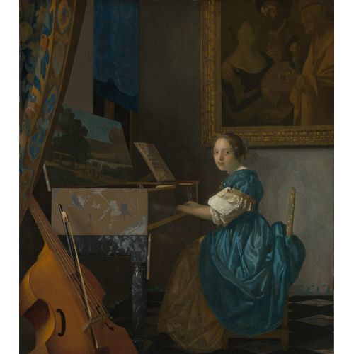 Johannes Vermeer, Lady Seated At A Virginal