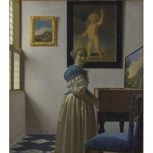 Johannes Vermeer, Lady Standing At A Virginal