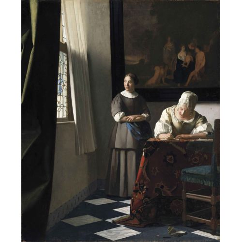 Johannes Vermeer, Lady Writing A Letter With Her Maid