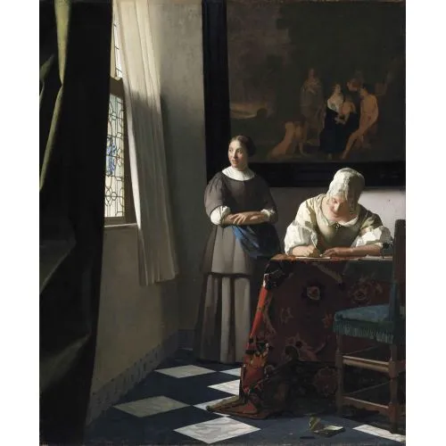 Johannes Vermeer, Lady Writing A Letter With Her Maid Johannes Vermeer, Lady Writing A Letter With Her Maid