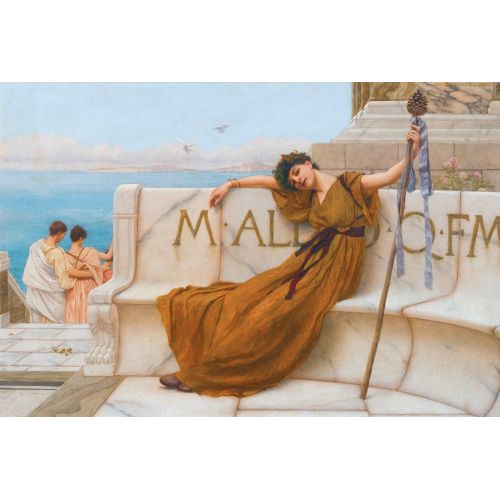 John William Godward, A Priestess Of Bacchus