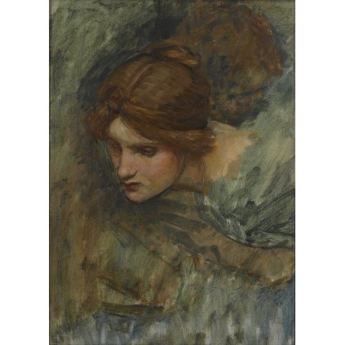 John William Waterhouse Study For The Head Of Venus In The Awakening Of Adonis Romance Art Movements Canvas, Drawing Paper