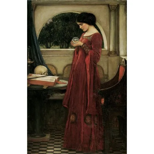 John William Waterhouse Kristal Küre Romantizm John William Waterhouse Kristal Küre Romantizm Sanat Akımları Kanvas Efektli Tablo, Resim Kağıdı Baskısı, Reprodüksiyon
