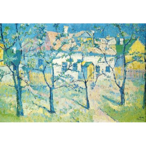 Kazimir Malevich, Baharda Çiçeklenmiş Bahçe Yağlıboya Tablo