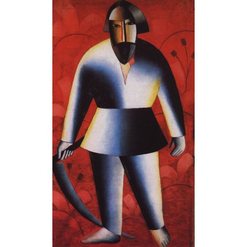 Kazimir Malevich, Reaper On Red Background Kazimir Malevich, Reaper On Red Background