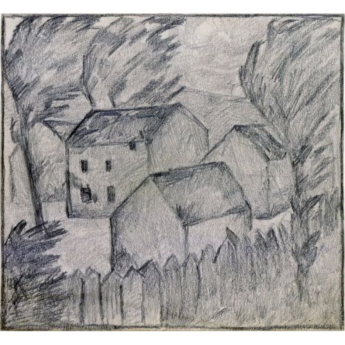 Kazimir Malevich, Üç Kırmızı Ev Çalışması Kazimir Malevich, Üç Kırmızı Ev Çalışması