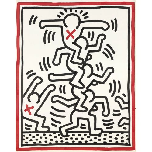 Keith Haring, 4 Figures On Shoulders
