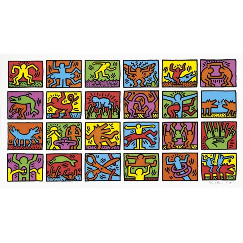 Keith Haring, Retrospect Pop Art Keith Haring, Retrospect Pop Art Art Movements Canvas, Drawing Paper Prints, Reproduction Oil Painting and High Resolution Image