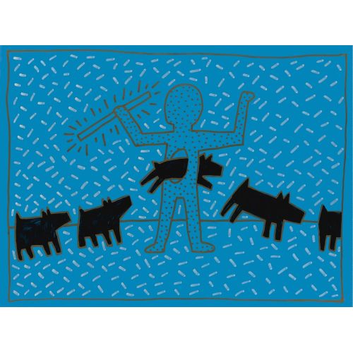 Keith Haring, Blue Pop Art Art Movements Canvas, Drawing Paper Prints, Reproduction Oil Painting and High Resolution Image Canvas