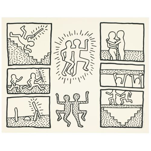 Keith Haring, Untitled, From The Blueprint Drawings 3 Pop Art Keith Haring, Untitled, From The Blueprint Drawings 3 Pop Art Art Movements Canvas, Drawing Paper Prints, Reproduction Oil