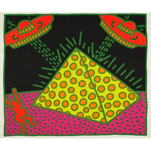 Keith Haring, Fertility Suite: One Plate Pop Art Keith Haring, Fertility Suite: One Plate Pop Art Art Movements Canvas, Drawing Paper Prints, Reproduction Oil Painting and High