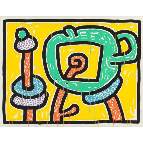 Keith Haring, Flowers III Pop Art Keith Haring, FlowersIII Pop Art Art Movements Canvas, Drawing Paper Prints, Reproduction Oil Painting and High Resolution Image