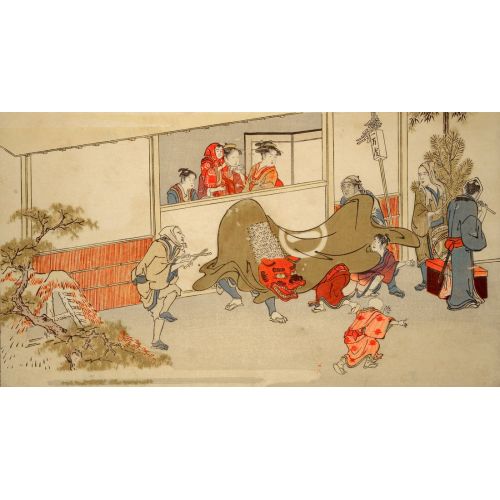 Kitagawa Utamaro, Aslan Dansı Kitagawa Utamaro, Aslan Dansı
