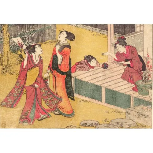 Kitagawa Utamaro, New Years Games Ukiyo-e Art Movements Canvas, Drawing Paper Prints, Reproduction Oil Painting and High