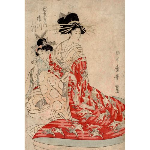 Kitagawa Utamaro, Woman Of The Yoshiwara With Girl Kitagawa Utamaro, Woman Of The Yoshiwara With Girl