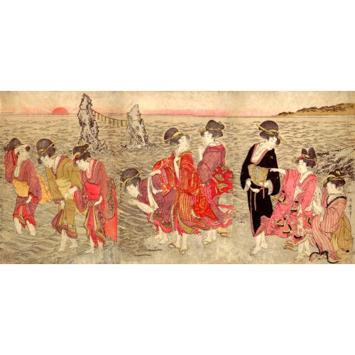 Kitagawa Utamaro, Women Worshipping The Rising Sun Between The Twin Rocks At Ise Kitagawa Utamaro, Women Worshipping The Rising Sun Between The Twin Rocks At Ise