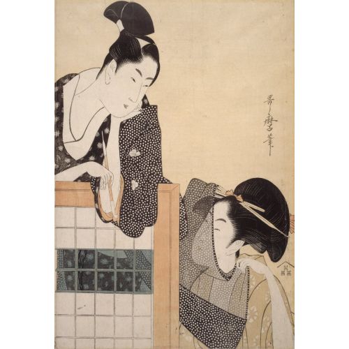 Kitagawa Utamaro, Çift İle Ayakta Bir Paravan Kitagawa Utamaro, Çift İle Ayakta Bir Paravan