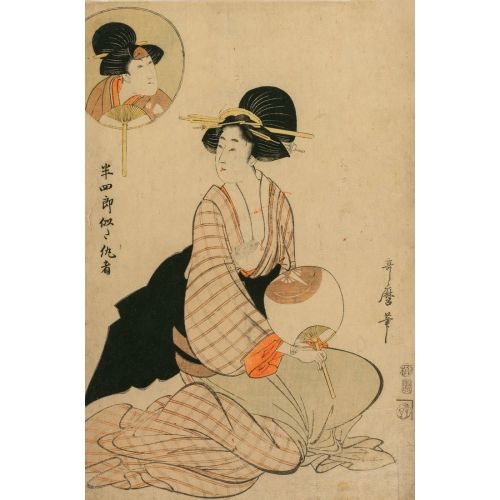 Kitagawa Utamaro, Aktör Iwai Hanshiro V Gibi Görünen Çekici Bir Kadın Kitagawa Utamaro, Aktör Iwai Hanshiro V Gibi Görünen Çekici Bir Kadın