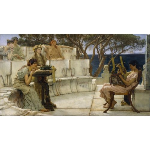 Sappho And Alcaeus, Lawrence Alma Tadema Sappho And Alcaeus, Lawrence Alma Tadema
