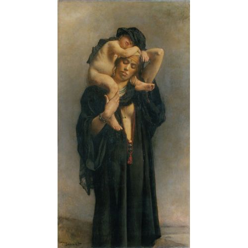 Leon Bonnat, An Egyptian Peasant Woman And Her Child
