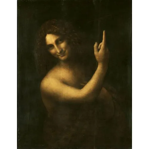 Saint John The Baptist, Leonardo Da Vinci Portrait Saint John The Baptist, Leonardo Da Vinci Portrait Canvas Prints Canvas print, oil painting reproduction, artworks, painting