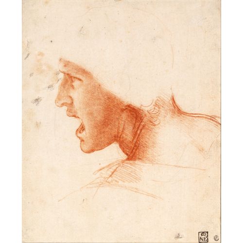 Anghiari Muharebesi İçin Savaşçı Kafası Çalışması, Leonardo Da Vinci
