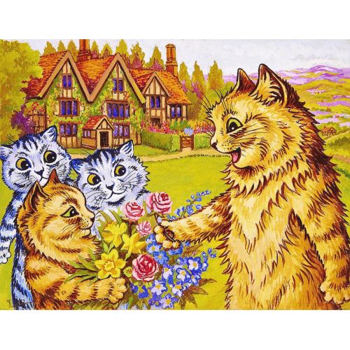 Louis Wain, Bahçede Bir Kedi Ailesi