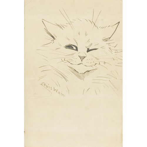 Louis Wain, Göz Kırpan Bir Kedinin Baş Çalışması
