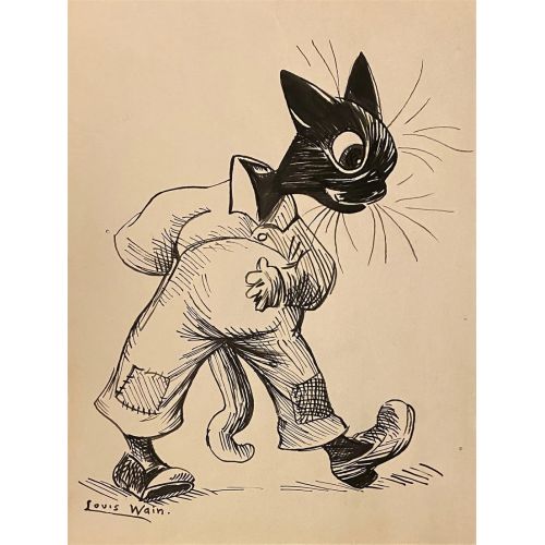 Louis Wain, Çerçevesiz Kağıt Üzerine Mürekkep