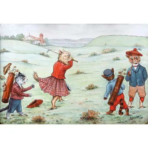 Louis Wain, In The Cats Playing Golf Art Nouveau Louis Wain, In the Cats Playing Golf Art Nouveau Art Movements Louis Wain, In the Cats Playing Golf, Art Nouveau, can be