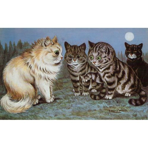 Louis Wain, Ay Işığında Buluşan Yavrular Louis Wain, Ay Işığında Buluşan Yavrular