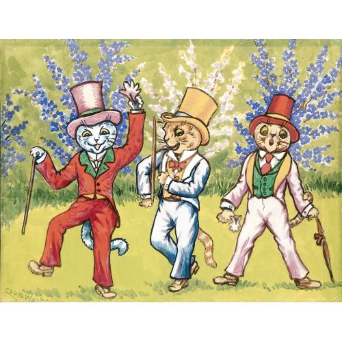 Louis Wain, Bir Şarkı Ve Dans Gösterisi Yapan Üç Kedi