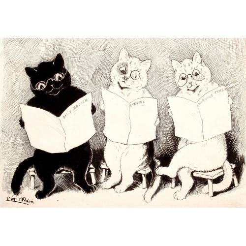 Louis Wain, Günlük Gazeteleri Okuyan Üç Kedi