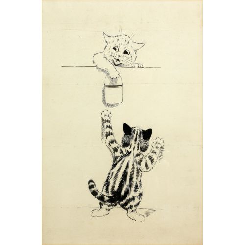 Louis Wain, Duvar Yanında İki Kedi