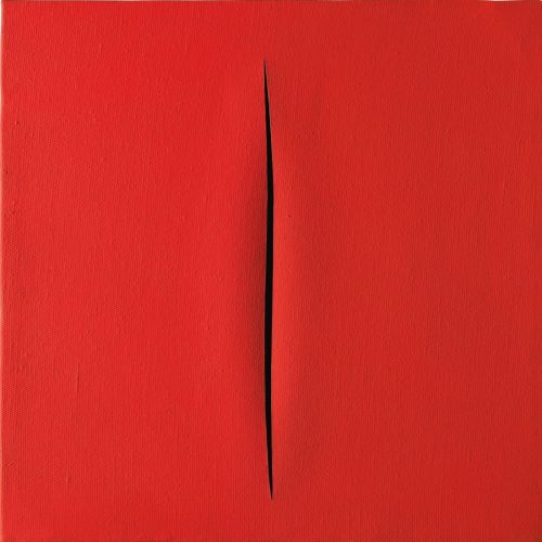 Lucio Fontana, Concetto Spaziale, Attesa, Red 30 Lucio Fontana, Concetto Spaziale, Attesa, Red 30