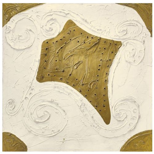 Lucio Fontana, Concetto Spaziale Gold And White Lucio Fontana, Concetto Spaziale Gold And White