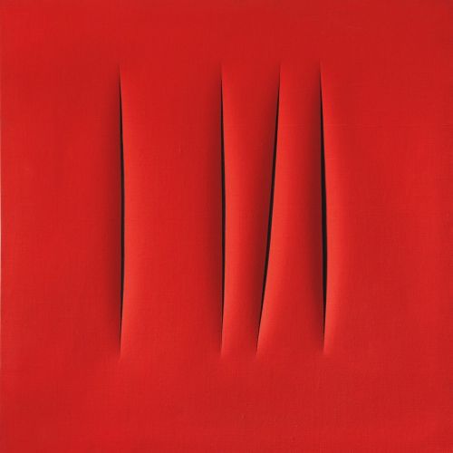 Lucio Fontana, Concetto Spaziale, Attese, Red 19 Lucio Fontana, Concetto Spaziale, Attese, Red 19