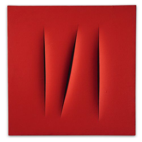 Lucio Fontana, Concetto Spaziale, Attese, Red 9 Lucio Fontana, Concetto Spaziale, Attese, Red 9