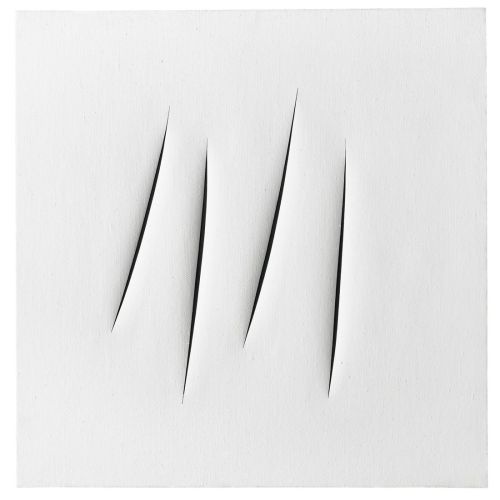 Lucio Fontana, Domani Vado A Comabbio On The Reverse White 20 Lucio Fontana, Domani Vado A Comabbio On The Reverse White 20