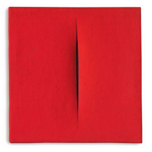 Lucio Fontana, Concetto Spaziale Attesa, Red 28 Lucio Fontana, Concetto Spaziale Attesa, Red 28