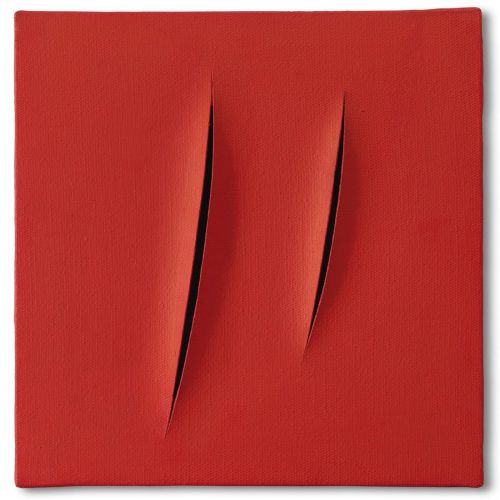 Lucio Fontana, Concetto Spaziale, Attese, Red 1 Lucio Fontana, Concetto Spaziale, Attese, Red 1