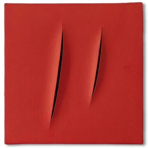 Lucio Fontana, Concetto Spaziale, Attese, Kırmızı 1 Soyut Lucio Fontana, Concetto Spaziale, Attese, Kırmızı 1 Soyut Sanat Akımları Kanvas Efektli Tablo, Resim Kağıdı Baskısı