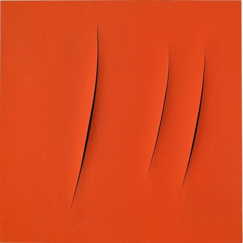 Lucio Fontana, Concetto Spaziale, Attese, Red 21 Lucio Fontana, Concetto Spaziale, Attese, Red 21
