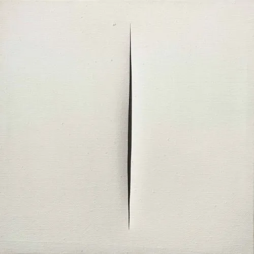 Lucio Fontana, Concetto Spaziale Attesa White 33 Abstract Lucio Fontana, Concetto Spaziale Attesa White 33 Abstract Art Movements Canvas, Drawing Paper Prints, Reproduction Oil Painting