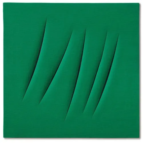 Lucio Fontana, Concetto Spaziale, Attese Yeşil 4 Soyut Lucio Fontana, Concetto Spaziale, Attese Yeşil 4 Soyut Sanat Akımları Kanvas Efektli Tablo, Resim Kağıdı Baskısı