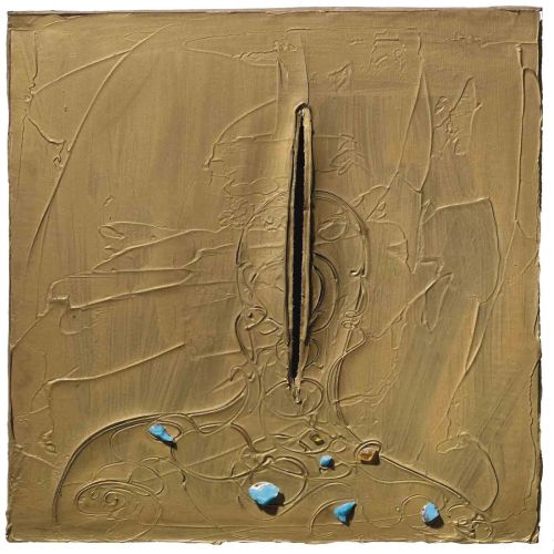 Lucio Fontana, Concetto Spaziale Ritratto Di Iris Clert Abstract Art Movements Canvas, Drawing Paper Prints, Reproduction Oil
