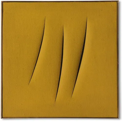 Lucio Fontana, Concetto Spaziale, Attese, On The Revers Abstract Lucio Fontana, Concetto Spaziale, Attese, On The Revers Abstract Art Movements Canvas, Drawing Paper Prints, Reproduction Oil