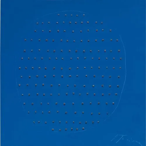 Lucio Fontana, Concetto Spaziale, Blue Abstract Lucio Fontana, Concetto Spaziale, Blue Abstract Art Movements Canvas, Drawing Paper Prints, Reproduction Oil Painting and High